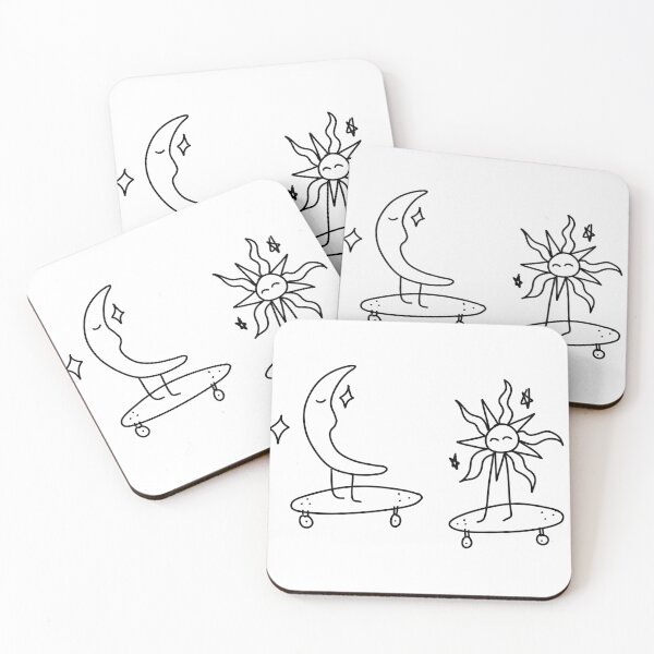 Item preview, Skateboarding Sun and Moon designed and sold by PeachPxe.