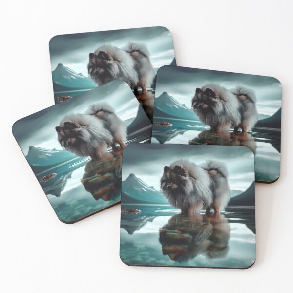 Item preview, Keeshond Reflection in Mountain Mirror Lake - Dog Portrait Art designed and sold by Woof-n-Wear.