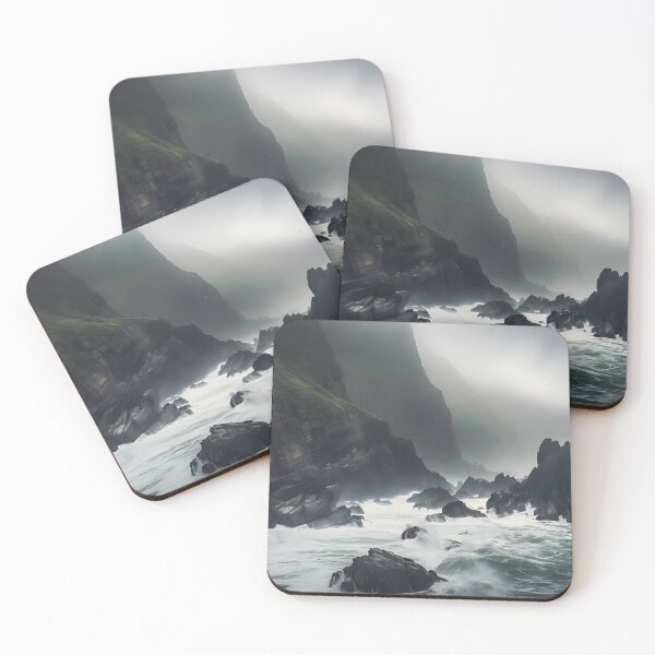 Item preview, Crashing Waves Against Rugged Cliffs II designed and sold by StudioOfAiArts.
