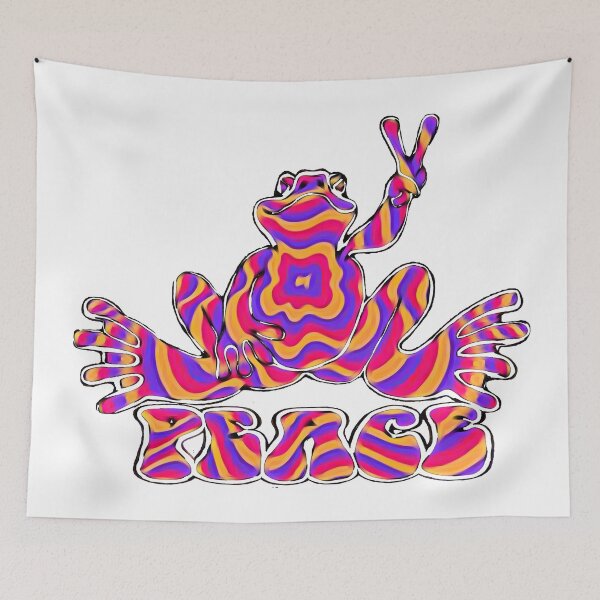Item preview, Pink, Purple, Orange Wavey Peace Frog  designed and sold by natnat7w.