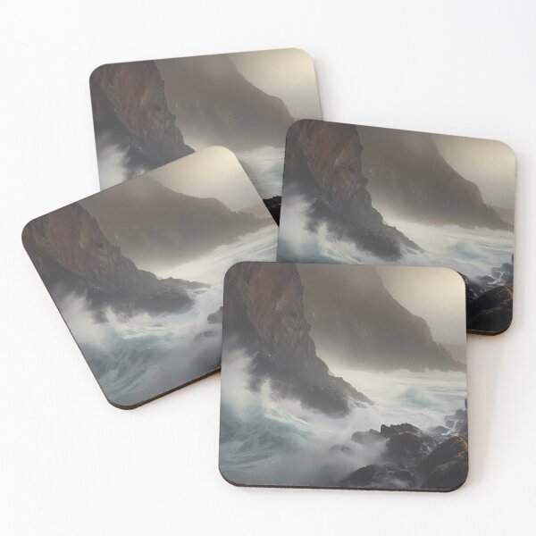 Item preview, Crashing Waves Against Rugged Cliffs III designed and sold by StudioOfAiArts.