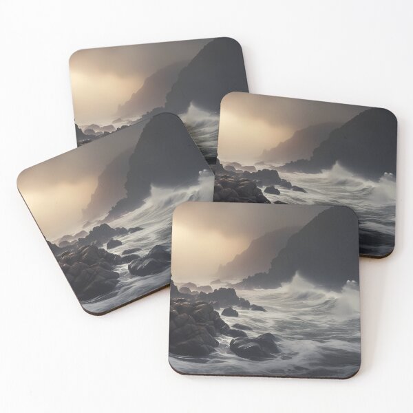 Item preview, Crashing Waves Against Rugged Cliffs IV designed and sold by StudioOfAiArts.