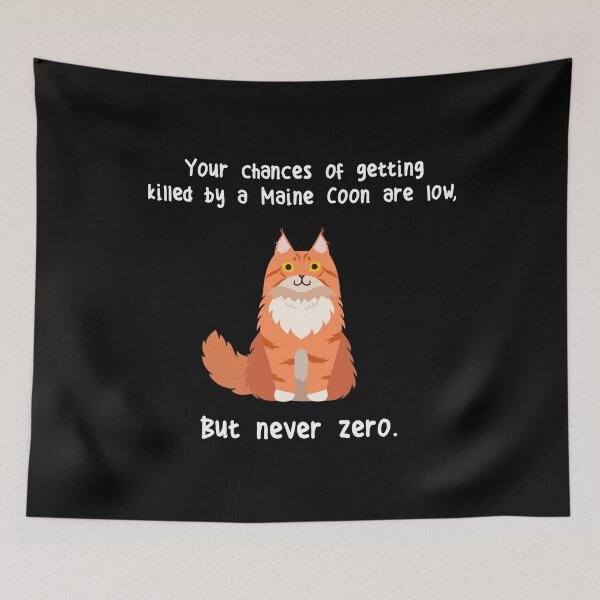 Item preview, Maine Coon Cat Never Zero designed and sold by Clara Hollins.