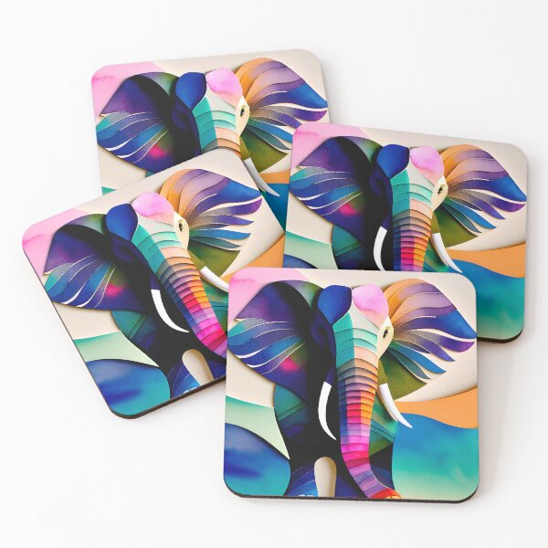 Item preview, Colorful elephant paper cut style designed and sold by Inktown.