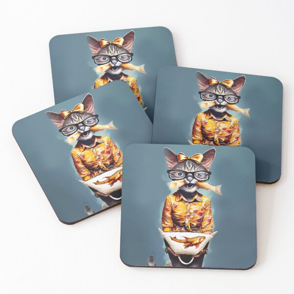 Item preview, Hawaiian lady cat eating a fish designed and sold by 21ayh.