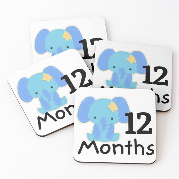 Item preview, 12 Months Baby Milestones Boy Elephant Blue  designed and sold by Sunshine-Dreams.