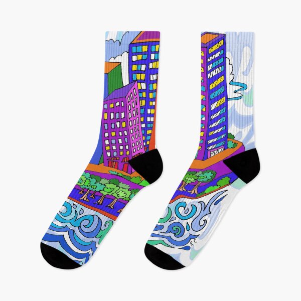 Item preview, City Skyline on the Wavy Water designed and sold by RhondaChase.