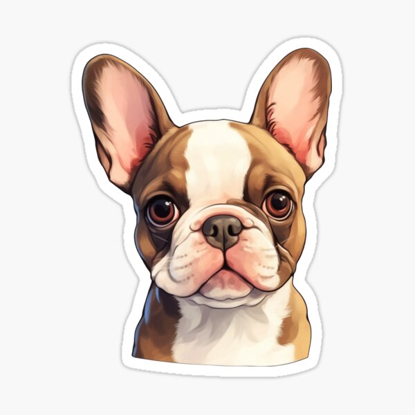 Vista previa del artículo con la obra «pegatina frenchie», diseñado y vendido por TellezStickers.