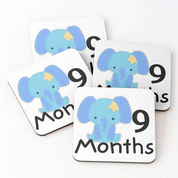 Item preview, 9 Months Baby Milestones Boy Elephant Blue  designed and sold by Sunshine-Dreams.