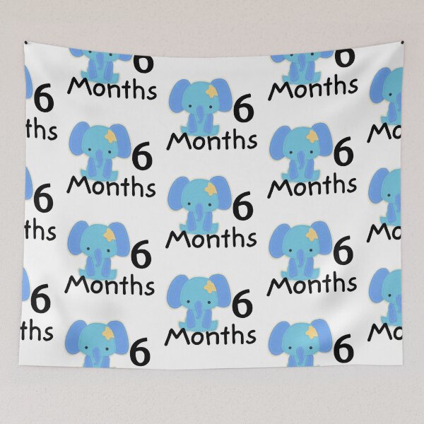 Item preview, 6 Months Baby Milestones Boy Elephant Blue  designed and sold by Sunshine-Dreams.