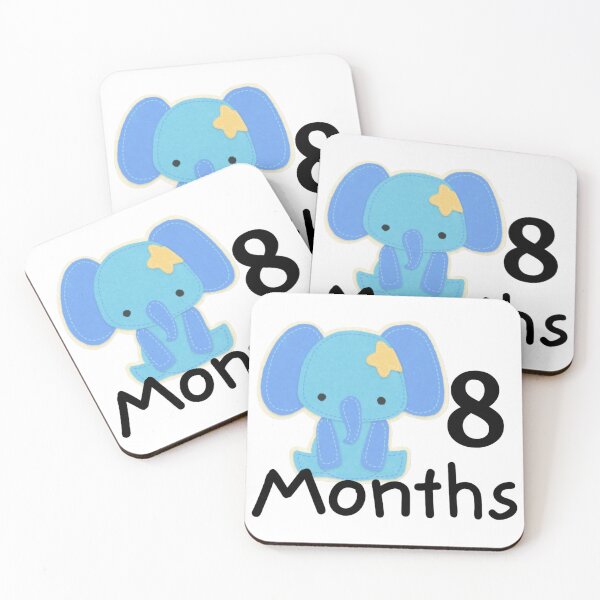 Item preview, 8 Months Baby Milestones Boy Elephant Blue  designed and sold by Sunshine-Dreams.