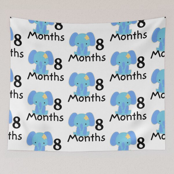 Item preview, 8 Months Baby Milestones Boy Elephant Blue  designed and sold by Sunshine-Dreams.