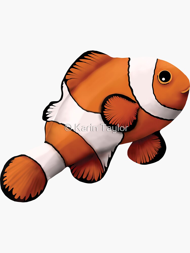 Clownfish Sticker for Sale by Karin Taylor