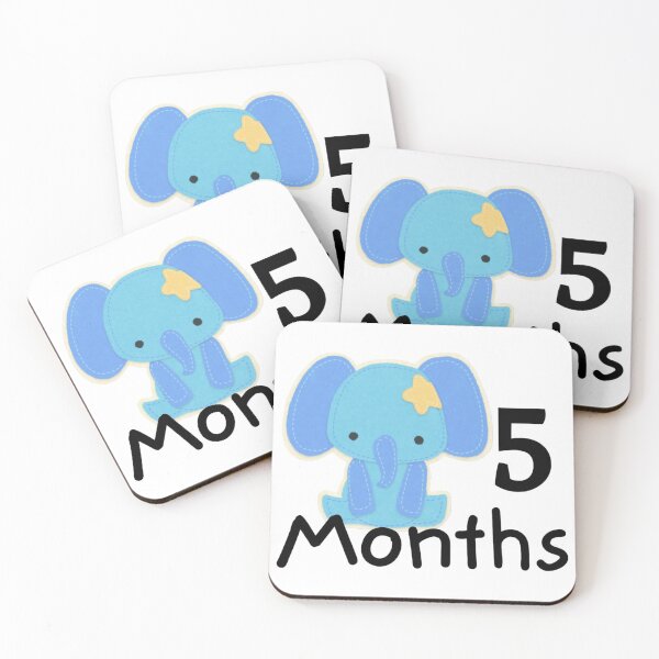 Item preview, 5 Months Baby Milestones Boy Elephant Blue  designed and sold by Sunshine-Dreams.