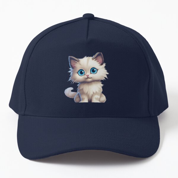 Cute Ragdoll Kitten with Big Blue Eyes Baseball Cap