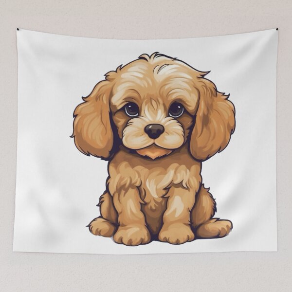 Item preview, Cute Cartoon Apricot Cavapoo Puppy Dog designed and sold by EpicFoxArt.