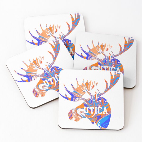 Item preview, Utica Orange and Blue tie dye moose designed and sold by Allie Rockhill.