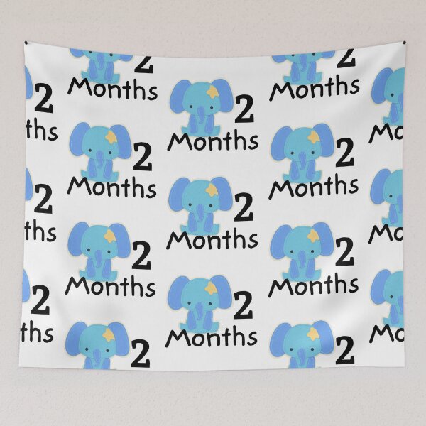 Item preview, 2 Months Baby Milestones Boy Elephant Blue  designed and sold by Sunshine-Dreams.