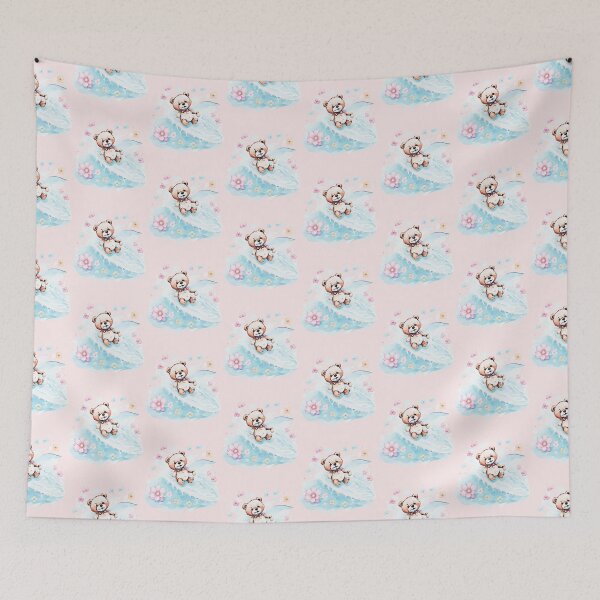 Item preview, Browny Bear Playing Wave of Flowers designed and sold by ShopULove.