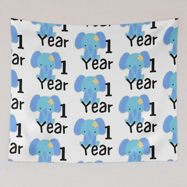Item preview, 1 Year Baby Milestones Boy Elephant Blue  designed and sold by Sunshine-Dreams.
