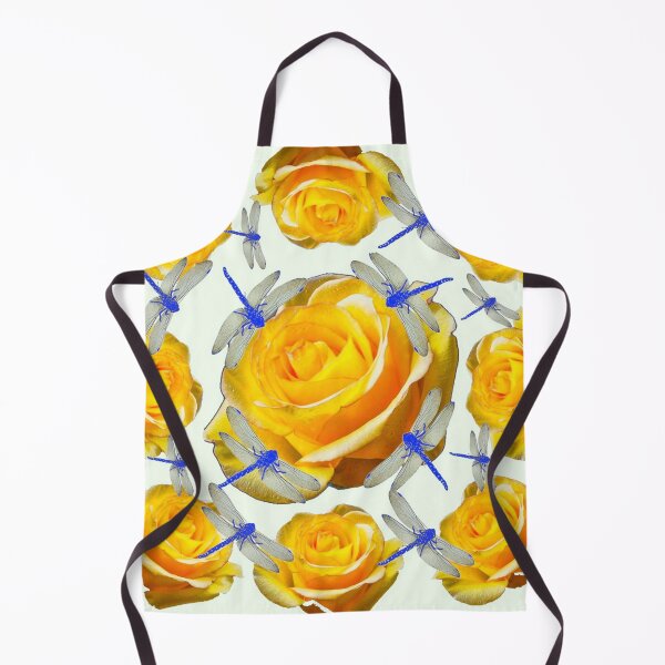 Artikelvorschau, GELBE GARTENROSEN BLAUES LIBELLENMUSTER KUNST entworfen und verkauft von sharlesart.