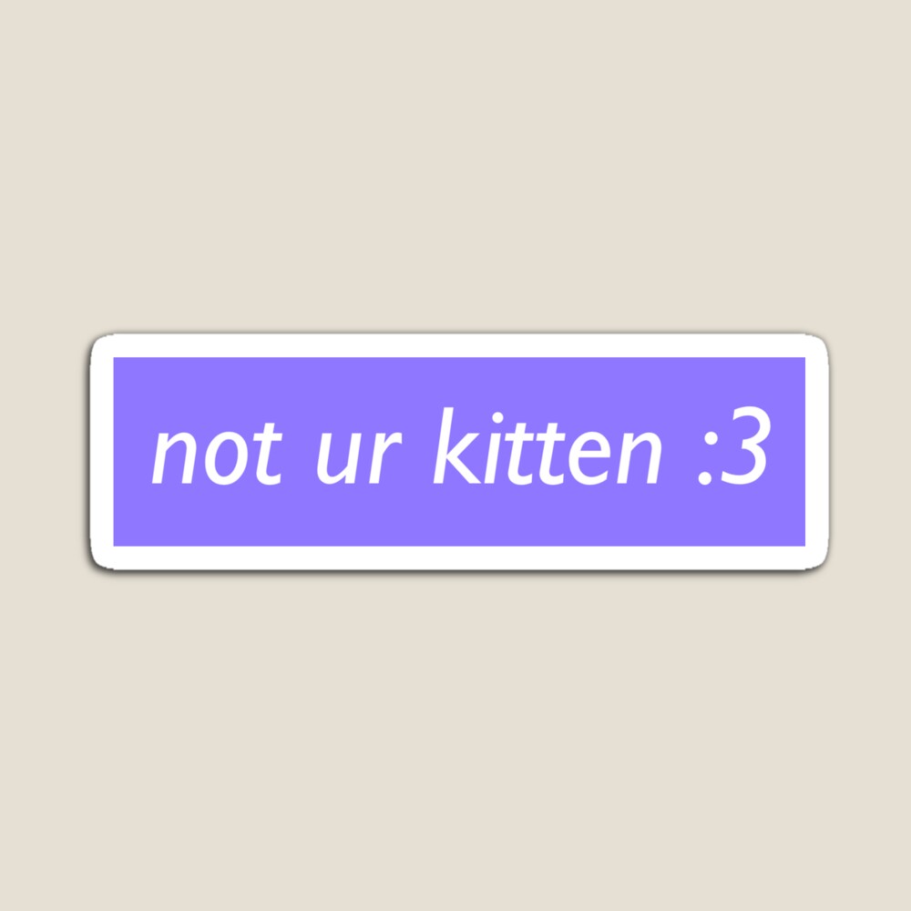 Not Ur Kitten Sticker for Sale by Honey Harvey | Redbubble