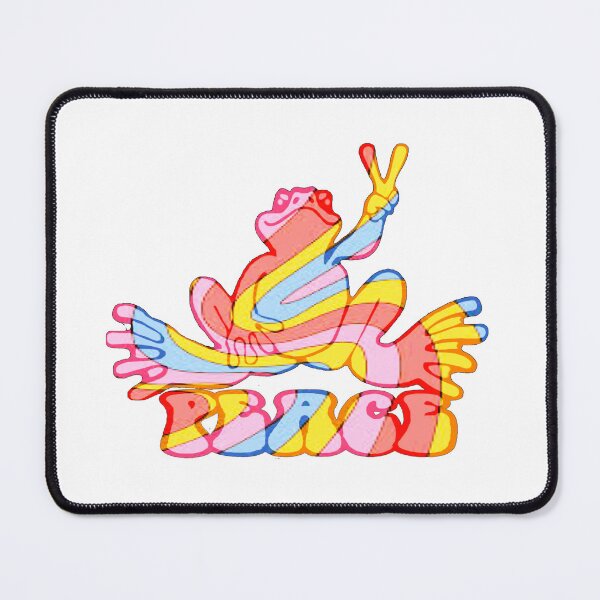 Item preview, Light Pink Yellow Blue Swirl Peace Frog designed and sold by natnat7w.