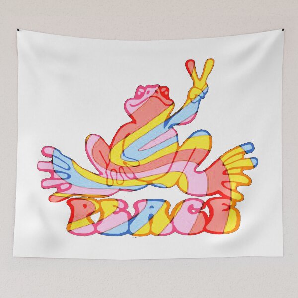 Item preview, Light Pink Yellow Blue Swirl Peace Frog  designed and sold by natnat7w.