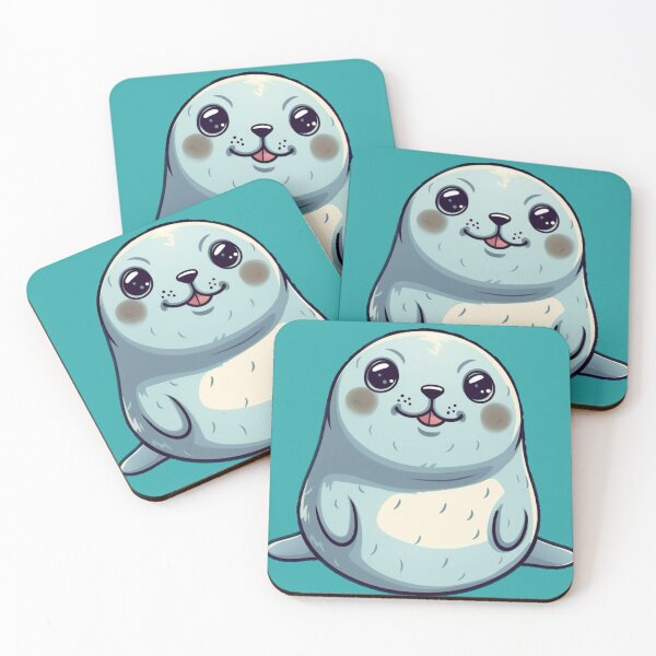 Item preview, Cute Cartoon Happy Baby Seal designed and sold by EpicFoxArt.