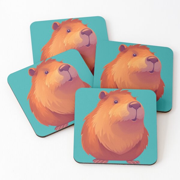 Item preview, Cute Cartoon Capybara Illustration with friendly smiling face designed and sold by EpicFoxArt.
