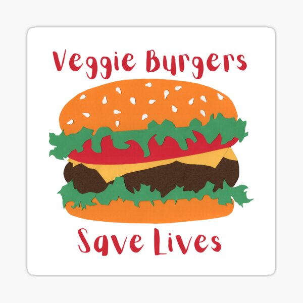 Vegan Hamburger Stickers for Sale