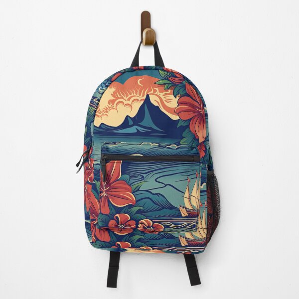 Item preview, Hawaii Sunset Travel Poster Inspired Illustration  designed and sold by EverettAtlas.