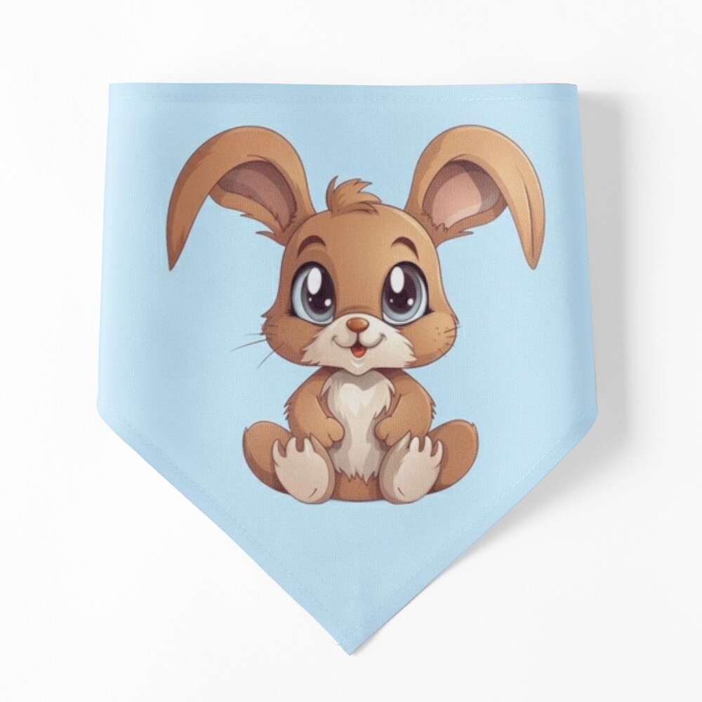 Cute Cartoon Brown Baby Bunny Rabbit Illustration