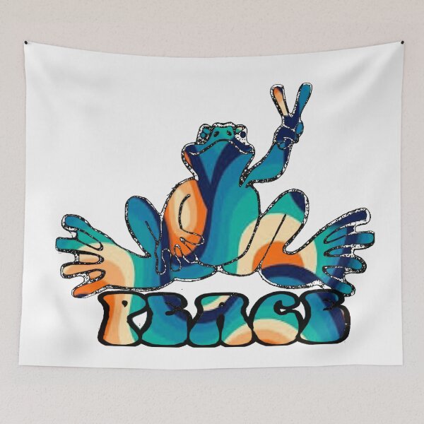 Item preview, Orange Blue Swirl Peace Frog  designed and sold by natnat7w.