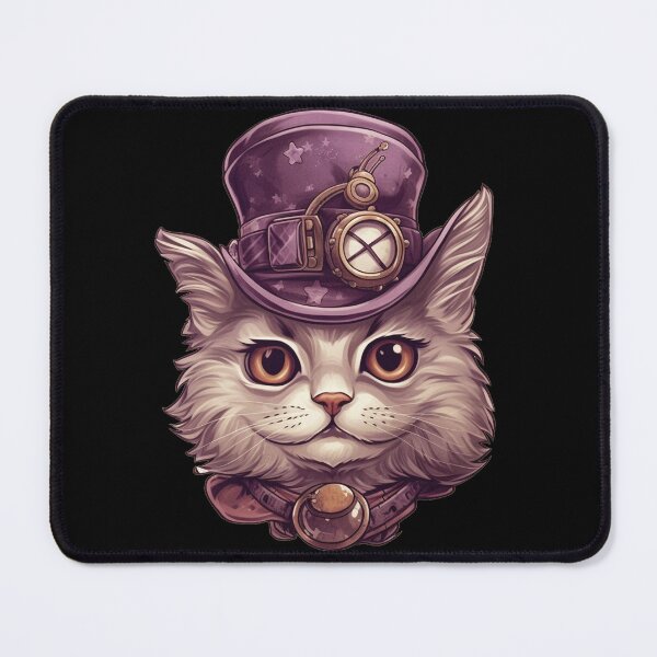 Aperçu de l'œuvre Chat Steampunk au chapeau violet créée et vendue par bellabitis.