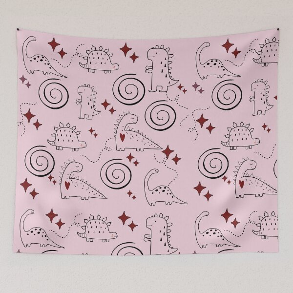 Item preview, cute dinosaur in pretty pink  designed and sold by Marysophie2016.