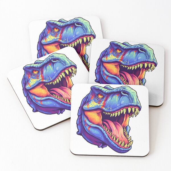 Item preview, Angry colorful blue T-rex head designed and sold by Clearmind-Arts.