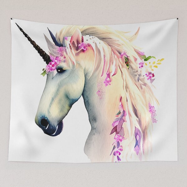 Item preview, Floral White Unicorn designed and sold by purplesensation.