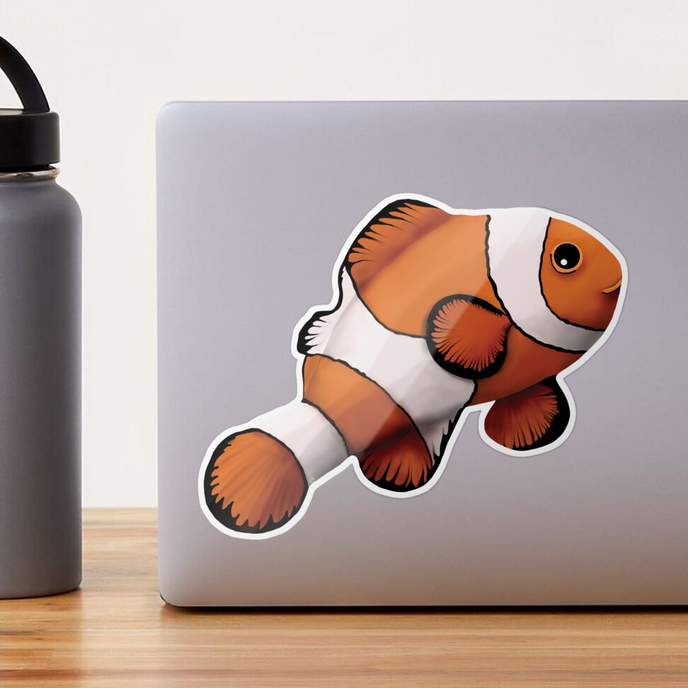 Cartoon Clown Fish Stickers Water Bottle Laptop Colorful Hat