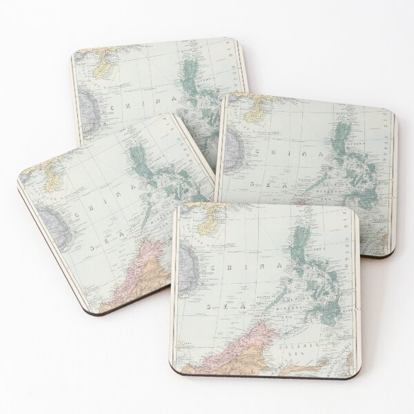 Item preview, Vintage Philippines and Borneo Island Map (1904) designed and sold by BravuraMedia.