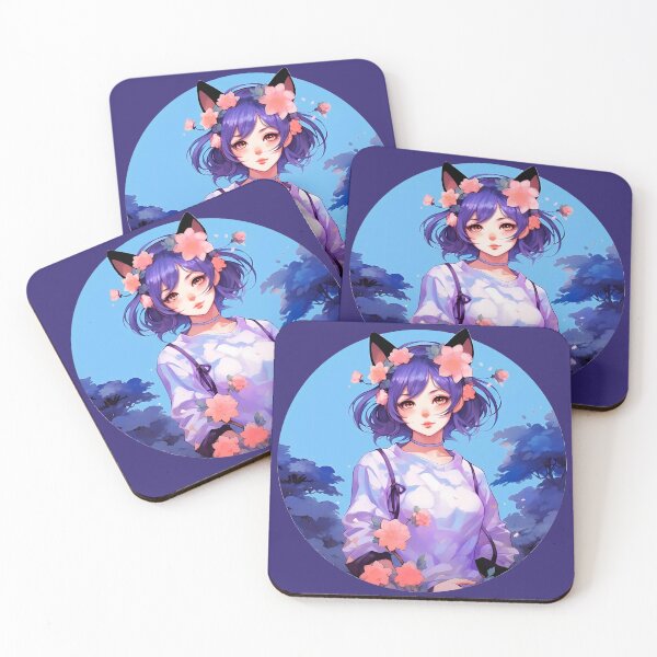 Item preview, Cat girl digital anime painting designed and sold by Hirako Nakatsu.