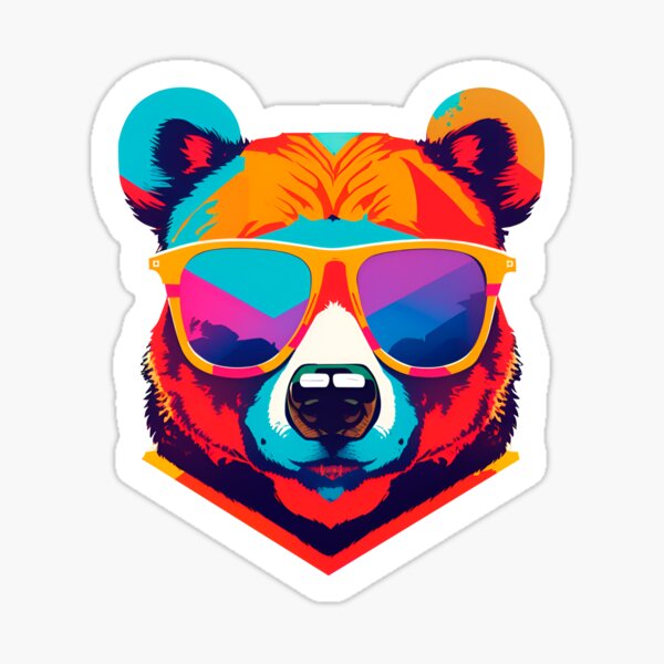 Cool Grizzly Bear Sticker