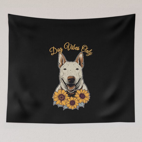 Item preview, Cute Bull Terrier Sunflower Design, Floral Sunflower Art Pet Dog designed and sold by MysteriousJ.