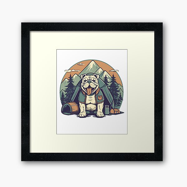 Item preview, Cute Bulldog Camping Lover Theme Design, Bulldog Camper Art Pet Dog designed and sold by MysteriousJ.