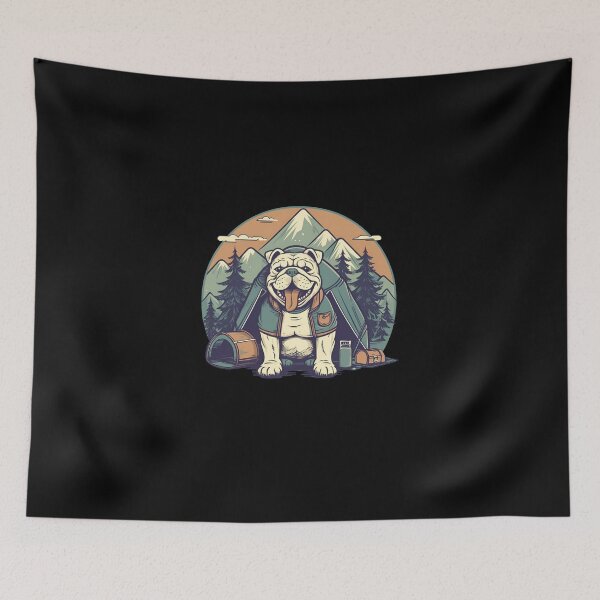 Item preview, Cute Bulldog Camping Lover Theme Design, Bulldog Camper Art Pet Dog designed and sold by MysteriousJ.
