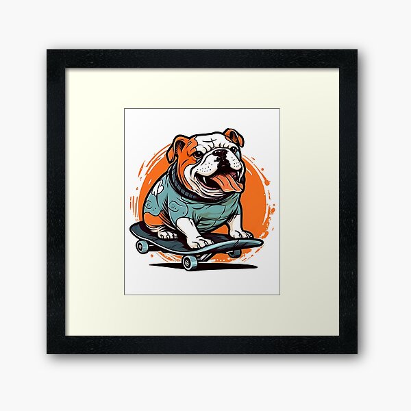 Item preview, Cute Bulldog Skating Lover Theme Design, Bulldog Skater Art Pet Dog designed and sold by MysteriousJ.
