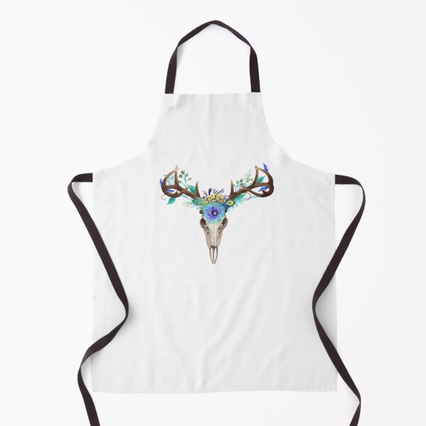 Item preview, Boho Blues Stag skull designed and sold by NixieNoo.