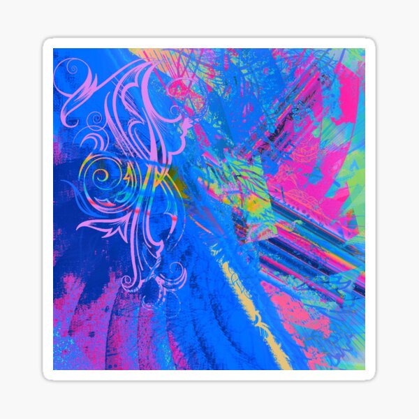 Abstract Grunge Blue Sticker