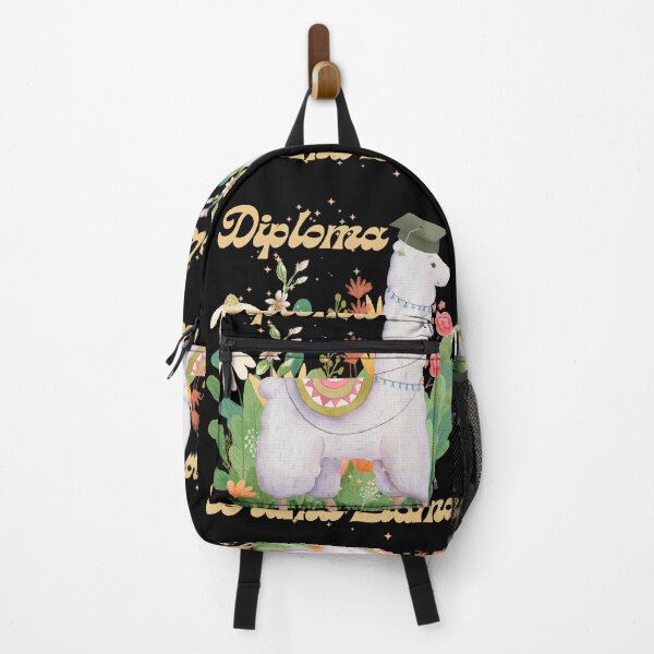 Item preview, College Graduation Funny Quote Diploma Drama Llama, Cute Gold Green Waterolor Alpaca in Floral Grassy Bush designed and sold by Ching Teoh.