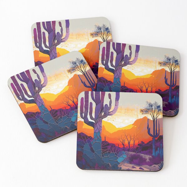 Item preview, colorido cactus desierto atardecer designed and sold by TheArtMage.